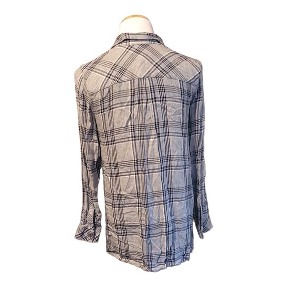 J. Jill Grey Plaid Button-Down Tunic Shirt. XS - Picture 3 of 9